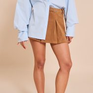bfbd7e73f9a5147796723c0f41f746295856b3f9_CNM0628_2_camel_faux_suede_pleated_mini_skirt