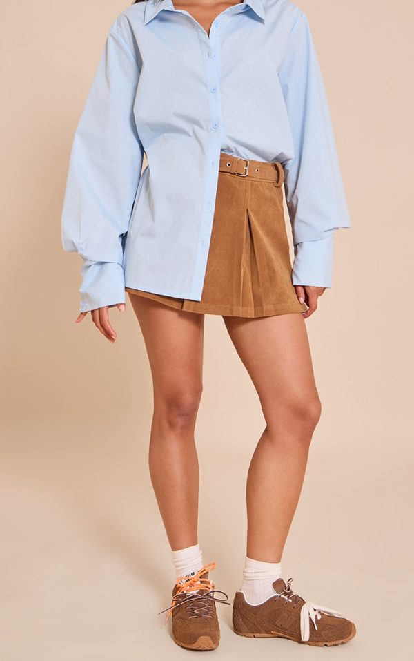 bfbd7e73f9a5147796723c0f41f746295856b3f9_CNM0628_2_camel_faux_suede_pleated_mini_skirt