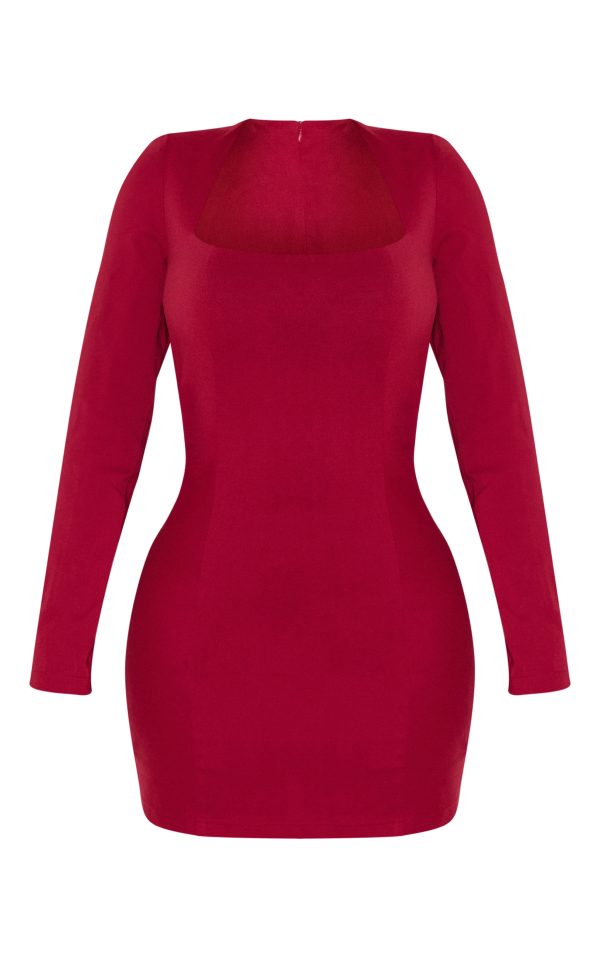 c013c82611901fd3233fb7ef4ab8a4c9295bc8f1_CNM0958_5_shape_berry_stretch_woven_square_neck_long_sleeve_ruched_waist_mini_dress-1