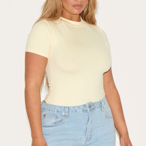 Shape Butter Cream Sculpted Short Sleeve Bodysuit