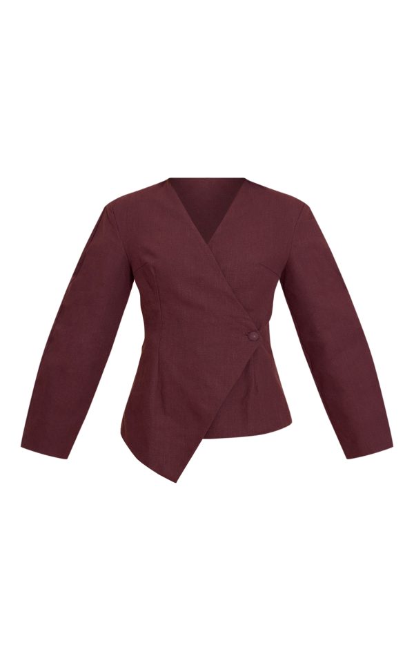 c0228d6d8d52312f34034774e855af8385c87460_CNM6064_5_deep_chocolate_premium_linen_tailored_cocoon_sleeve_cinched_blazer