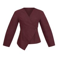 c0228d6d8d52312f34034774e855af8385c87460_CNM6064_5_deep_chocolate_premium_linen_tailored_cocoon_sleeve_cinched_blazer