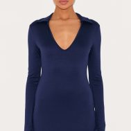 c0830ff4a026661bac59fd8ef82560684146eff4_CNM3152_1_navy_double_contour_collar_detail_long_sleeve_bodycon_dress