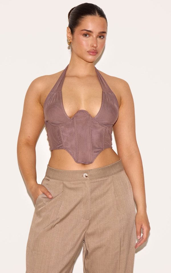 c09132fa14f14f94e41c833ffc03907844c76d6a_CNK5481_1_shape_brown_double_layered_mesh_tie_neck_corset_top
