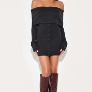 c1272a7fb79f878a38464771274c38579ee2ff16_CNM3164_3_black_rib_fold_over_bardot_button_mini_dress