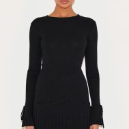 c1a7e3792455f2404d60ee86e1c05e0019b3d672_CNL5898_1_monochrome_rib_knit_pleated_contrast_tie_detail_long_sleeve_mini_dress