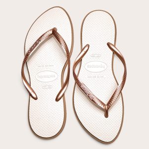 Rose Gold Havaianas Slim Point Filp Flops