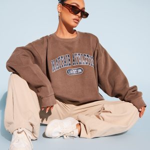 Chocolate Mayfair Athletics Oversized Sweatshirt