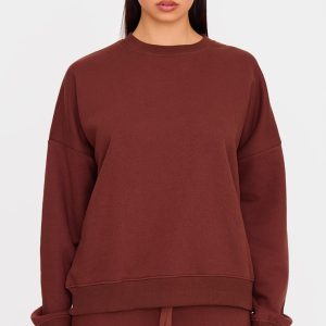 Chocolate Oversized Long Sleeve Sweatshirt