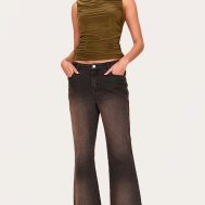 c429e18d2294cbb004f2bbaeae95b6a0feb2e9bc_CNM1499_3_olive_double_layer_slinky_ruched_detail_long_top