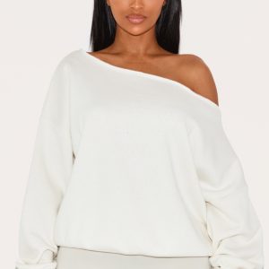 Shape Cream Sweat Raw Edge Slouch Sweatshirt