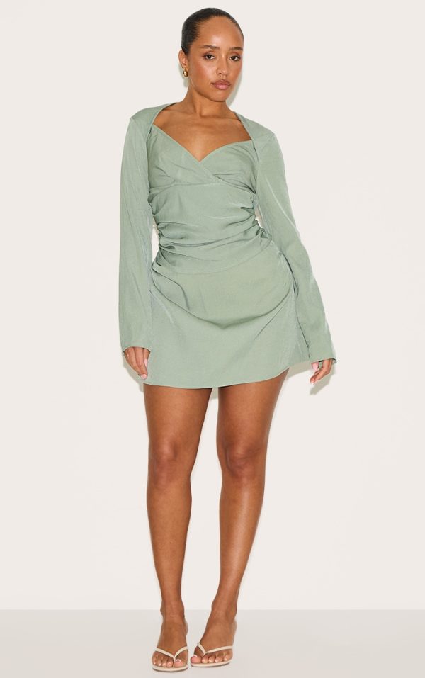 c56f65c8334b015faf4f26e31a73524907937baa_CNM1371_3_shape_olive_woven_tailored_square_neck_ruched_side_flippy_mini_dress