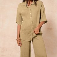 c5d7dadce53fcec3ce06a4b468927324d3726267_CNM1743_3_chartreuse_textured_woven_oversized_short_sleeve_shirt