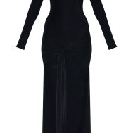 c602ac5a5fe2eeab9967ab1114df5d7d7537c9ac_CNM8956_5_black_double_layer_slinky_drop_waist_knot_detail_maxi_dress