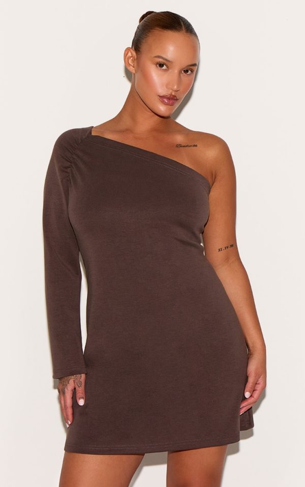 c61748b8edd1b09b5171349a6bfc34bb54870ceb_CNM2770_1_plus_chocolate_modal_one_shoulder_ruched_bodycon_mini_dress