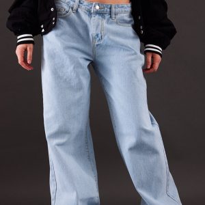 Light Blue Wash Low Rise Wide Leg Jeans