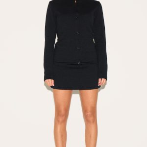 Petite Black Fine Knitted Mini Skirt