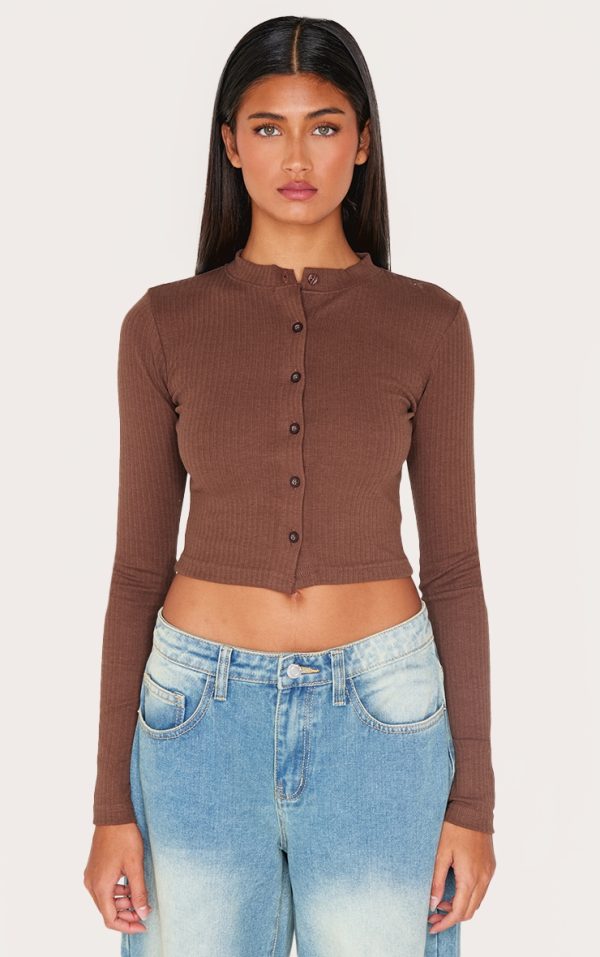 c7b252b81809bcc3d87c36c8c0d3414dbe9787d8_CNL5721_1_chocolate_ribbed_button_down_detail_long_sleeve_top