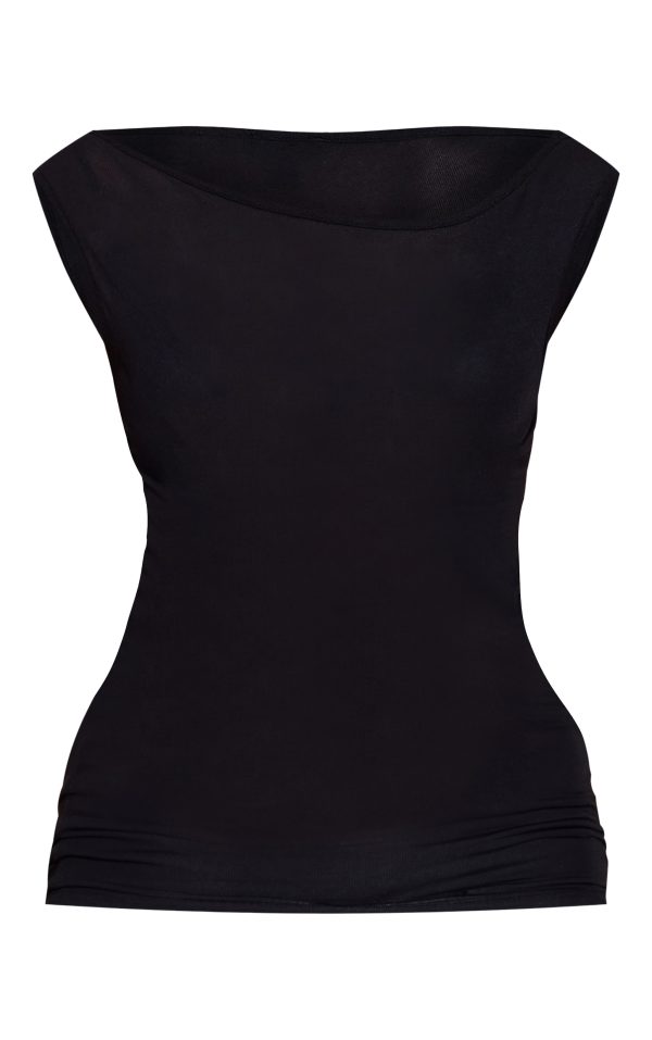 c8990703e3e52c09da3d69693a91af1575c71cef_CNM3742_5_black_sheer_soft_touch_cowl_neck_long_vest_top