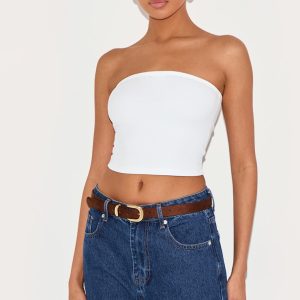 White Contour Sculpt Bandeau Top