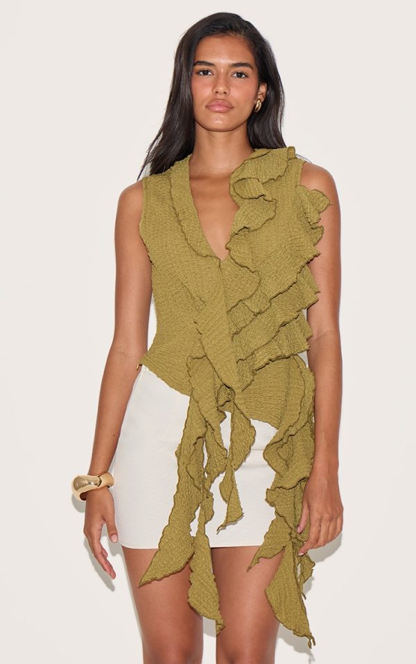 c8bb103efc0ee4ede7f7913dfc2a9ab90187292b_CNM4482_1_olive_textured_ruffle_asymmetric_long_top