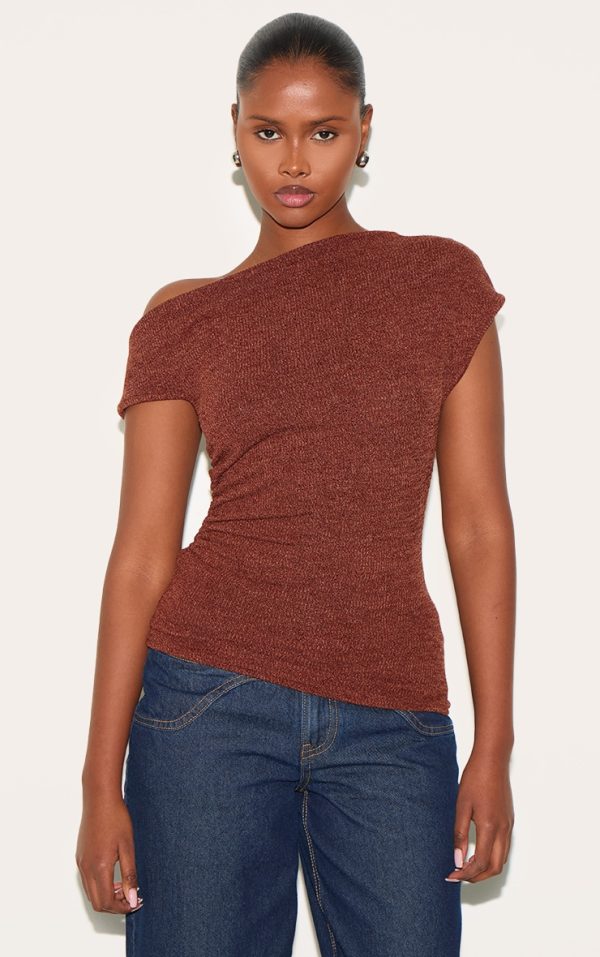 c9228b2a993b3a464392c874dad8fd32f49e09c0_CNL8988_1_brown_textured_ruched_asymmetric_longline_top