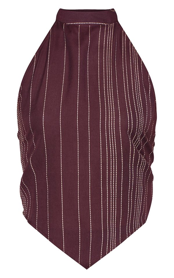 c99a98db1c450d10da9bd43705b3a832b87c4878_CNM5632_5_tall_dark_brown_embroidered_stripe_halterneck_top