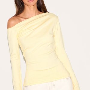 Lemon Asymmetric Knitted Top