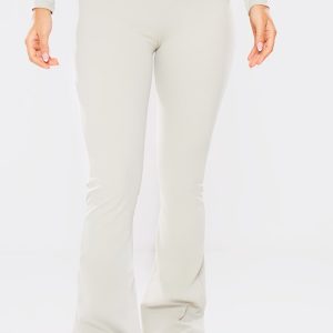 Petite Pale Khaki Contour Sculpt Foldover Pants