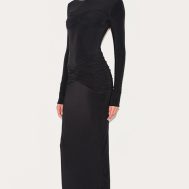 cae55bfd7300259b00bc4466d10e4c4be3b4756a_CNM7264_3_black_sinky_ruched_panel_detail_maxi_dress