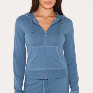 Midnight Blue Zip Up Fitted Track Top