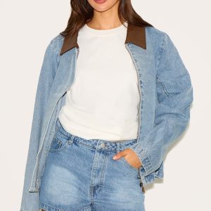 Light Vintage Blue High Waist Denim Hot Pants