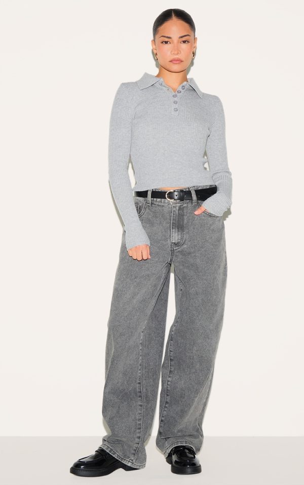 cd9debda186c2181d959c45775b5356383e5ce47_CNM6380_3_petite_grey_knit_collared_longline_top