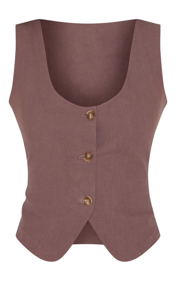 ced44afbb462d578b3d40624f36087601afe9494_CNM1797_5_dark_brown_tailored_scoop_neck_fitted_waistcoat