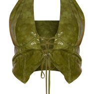ced786e37d77a1506066beda081b5a786c60d06b_CNE0792_5_plus_olive_washed_faux_leather_lace_up_plunge_halterneck_top