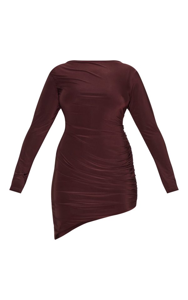 cef18a9950df2d993d5e1abe74d6b67ec73a5fa5_CNM3338_5_plus_chocolate_double_layer_slinky_ruched_long_sleeve_mini_dress-1