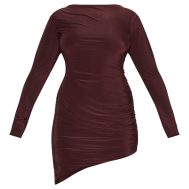 cef18a9950df2d993d5e1abe74d6b67ec73a5fa5_CNM3338_5_plus_chocolate_double_layer_slinky_ruched_long_sleeve_mini_dress-1