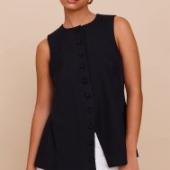 cf3354cac92383cf16a58f30baad1167601956e7_CNN0272_1_black_woven_button_down_longline_waistcoat