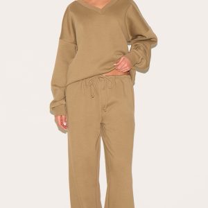 Taupe Straight Leg Sweat Joggers