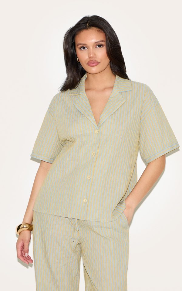 d198ba5758c5e2585a6e5950d9a16917f0a22591_CNM1736_1_green_striped_textured_short_sleeve_shirt
