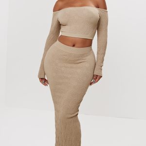 Shape Stone Textured Seamless Maxi Skirt