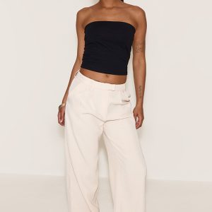 Petite Stone Wide Leg Tailored Trousers