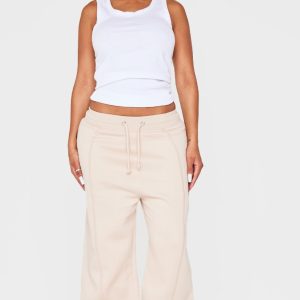 Shape Natural Stone Binded High Waist Wide Leg Joggers