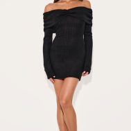 d38d408dfaec2169e6f7fbbd2749889b8df1cce1_CNM0599_3_black_brushed_rib_bardot_long_sleeve_bodycon_dress