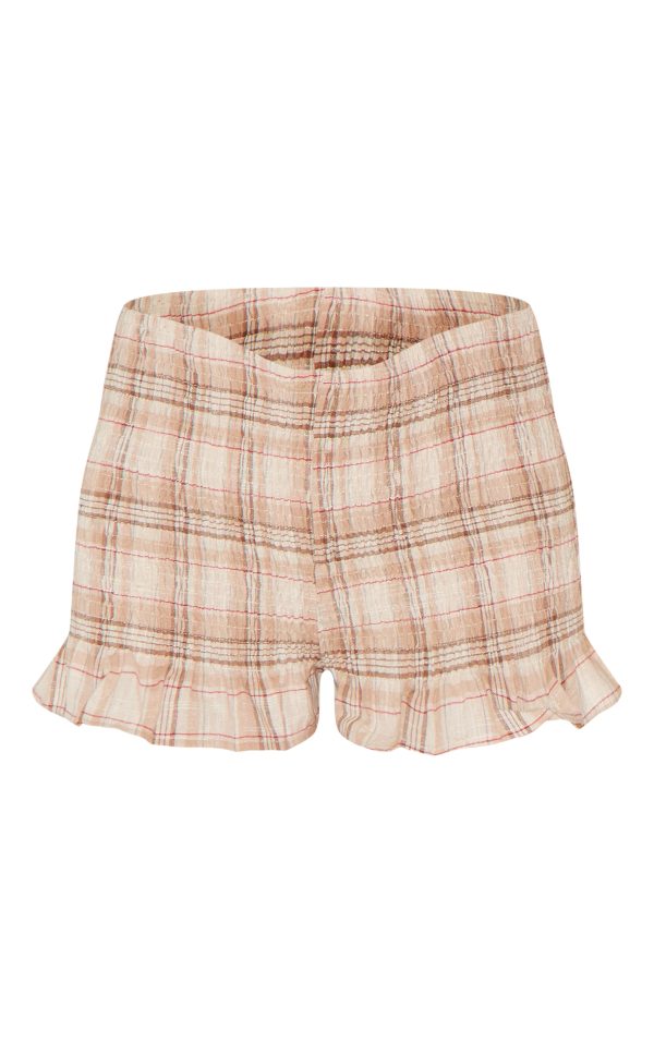 d424dca6eaca9069794b7f557615226cb9943b4b_CNL9398_6_stone_checked_print_shirred_frill_hem_mini_shorts