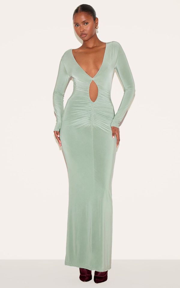 d42e57192b88bb05b8b421f5d7c06f48b817f4b6_CNM8003_1_sage_green_double_layer_plunge_ruched_maxi_dress