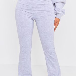 Shape Grey Marl Cotton High Waist Flared Trousers