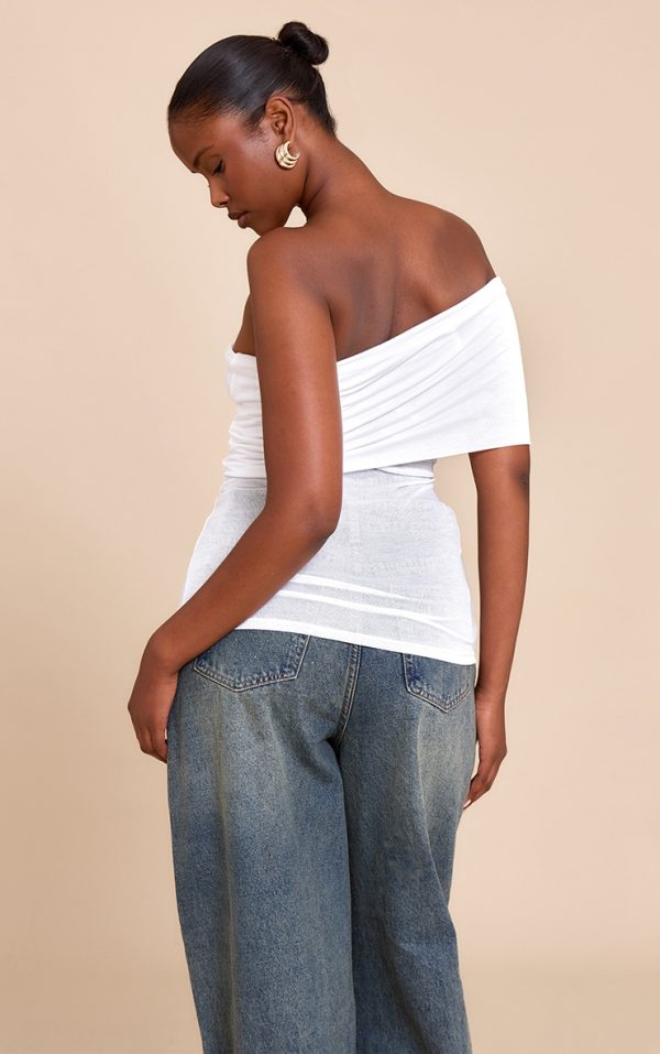 d4516696461aac32f188ae05e0deaafffffc97d9_CNM3741_2_white_sheer_soft_touch_fold_over_detail_one_shoulder_long_top
