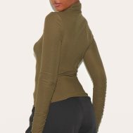 d4bb3a788beb5b3acf0a64ad7516abf49dc796e1_CNL8983_2_khaki_soft_touch_high_neck_ruched_sleeve_top-1