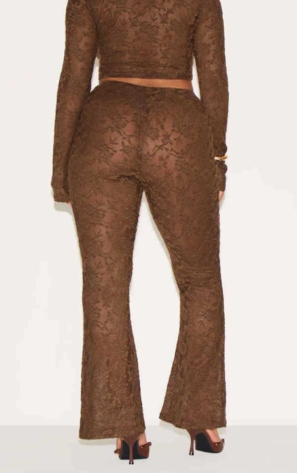 d54460caa2c7ec1a8107944d2e9ed5e59f3593b8_CNM6453_3_shape_chocolate_textured_lace_highwaisted_flare_trousers